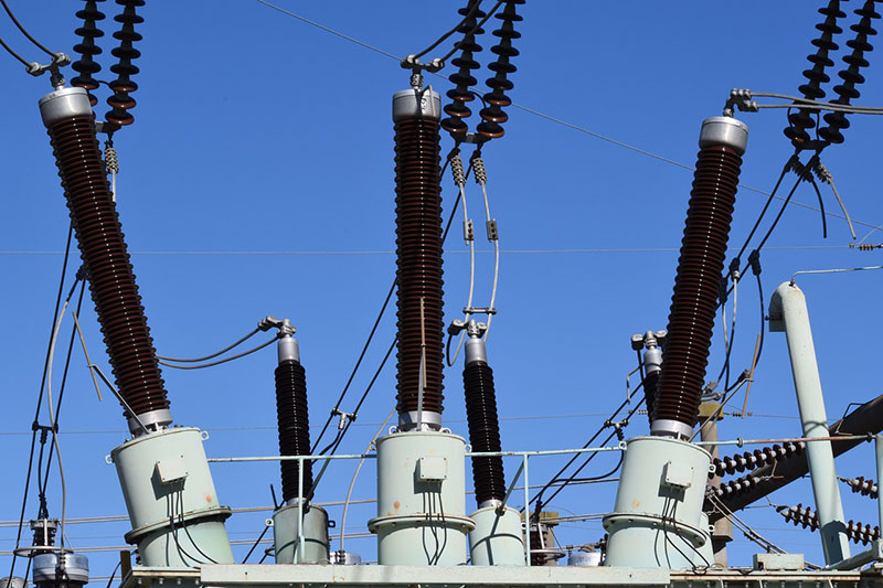 Electrical transformers at a power station
