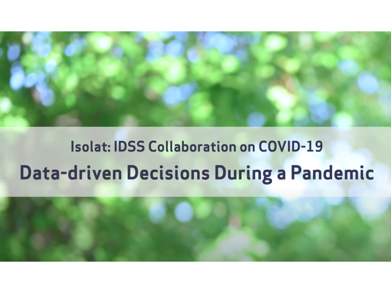 Isolat: Data-Driven Decisions During a Pandemic