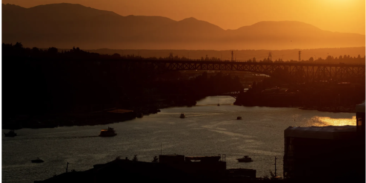 Sunset over water, Seattle WA
