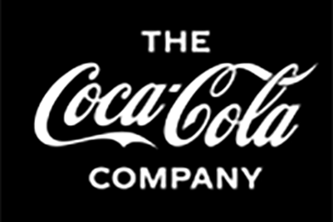 the coca cola logo in black and white - a black background with the words "The Coca-Cola Company" in white on it; Coca Cola is in the company's trademarked swirly serif font